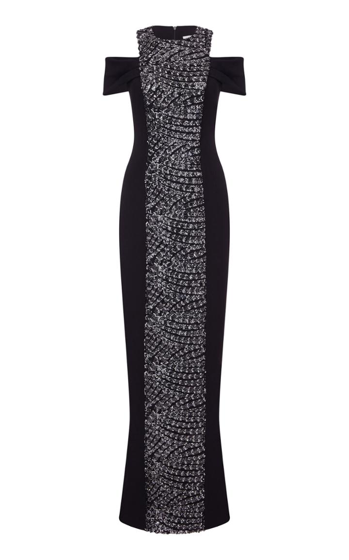 Safiyaa Hazel Heavy Crepe Sequin Dress