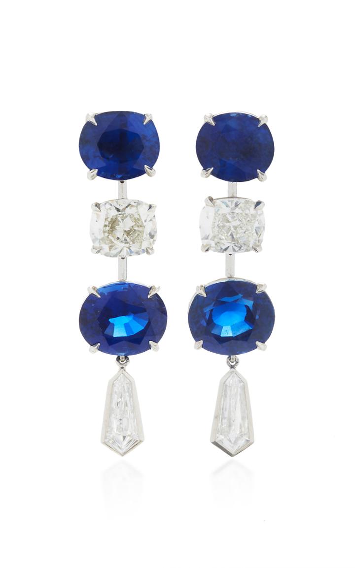 Bayco One-of-a-kind Sapphire & Diamond Earrings
