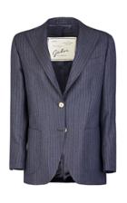 Giuliva Heritage Collection Andrea Pinstriped Single-breasted Wool Blazer