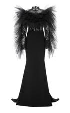 Christian Siriano Tulle-trimmed Crepe Gown