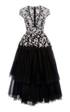 Naeem Khan Embroidered Tea Length Tulle Dress