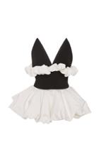 Christian Siriano Two-tone Crepe Peplum Top