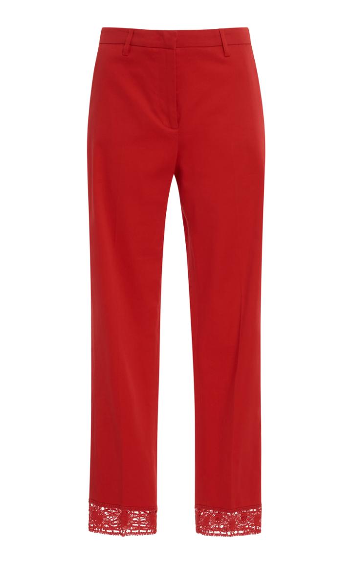 Blumarine Lace Trim Skinny Crop Pants