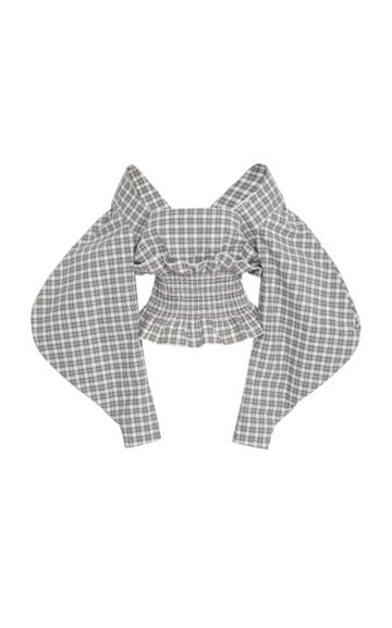 Nika Tang Bianca Cotton Plaid Top