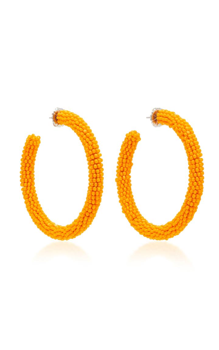 Moda Operandi Deepa Gurnani Eliza Bead Embellished Hoop Earrings
