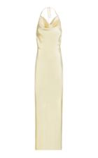 Bevza Satin Halterneck Spikelet Dress