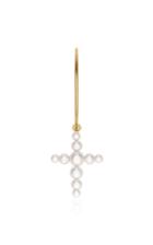 Sophie Bille Brahe Fellini 14k Gold And Pearl Single Hoop Earring