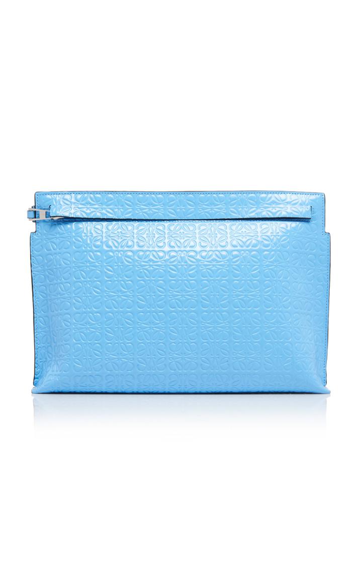 Loewe T-pouch Repeat Embossed Leather Clutch