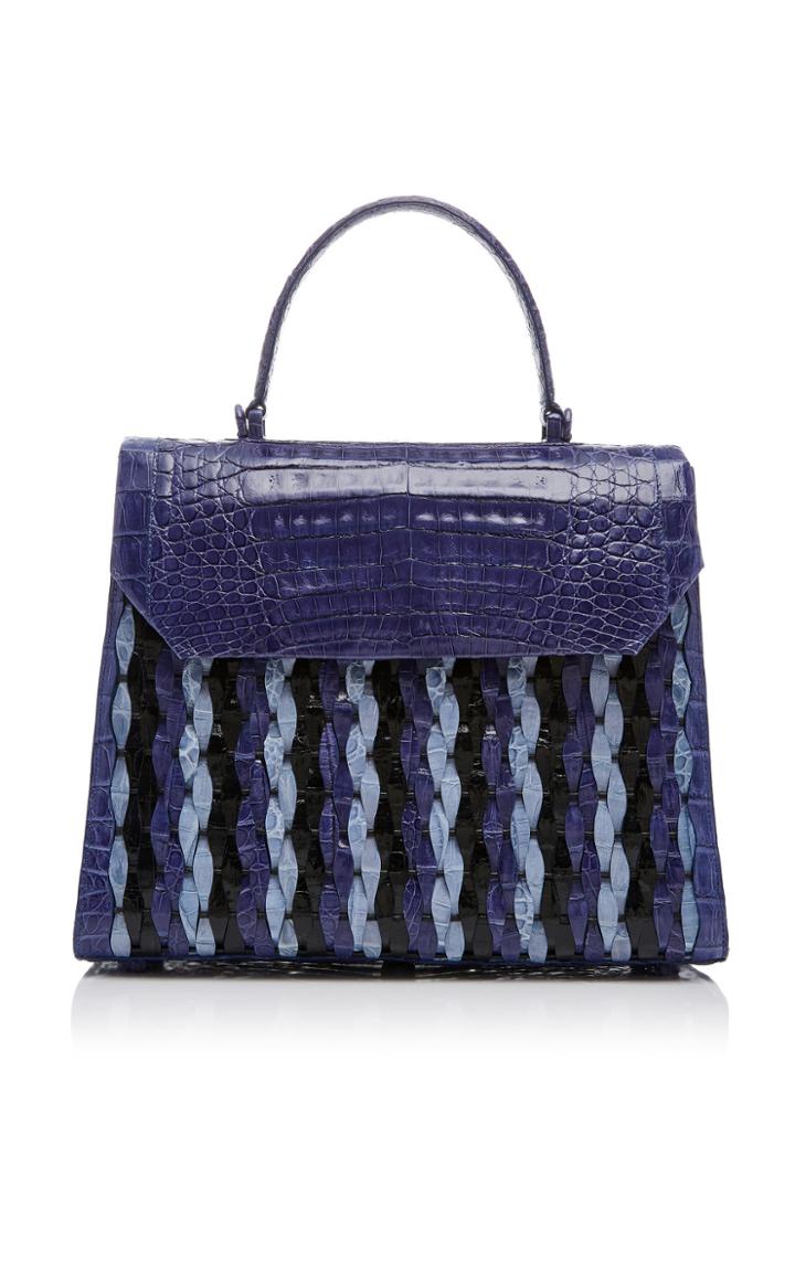Nancy Gonzalez Woven Crocodile Top Handle With Front Flap