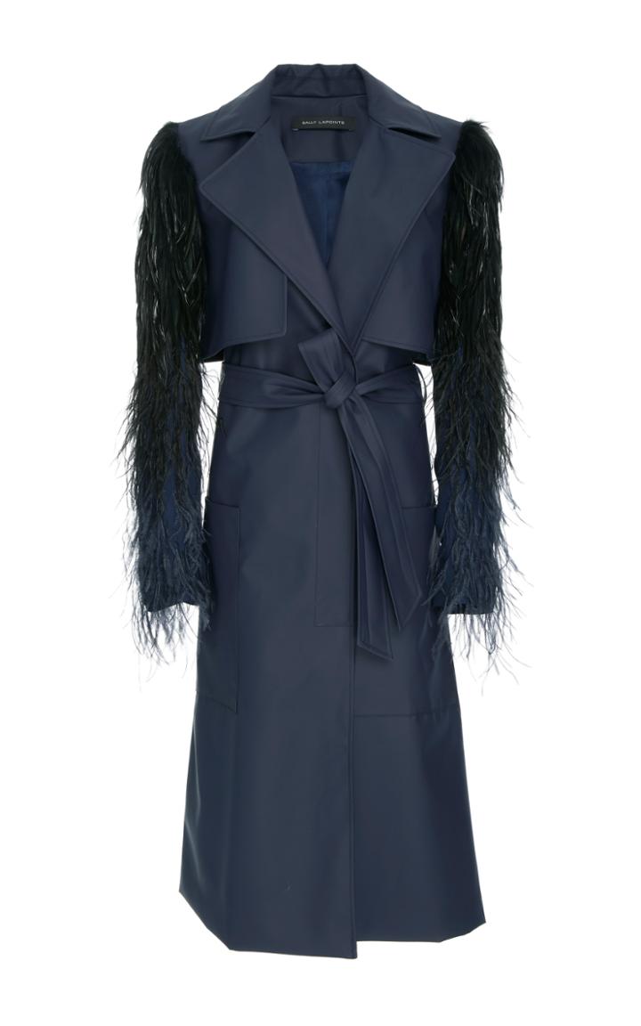 Sally Lapointe Coated Wool Trench Coat