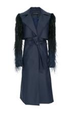 Sally Lapointe Coated Wool Trench Coat