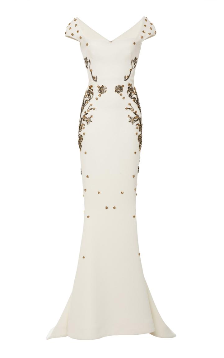Zac Posen Bonded Crepe Gown