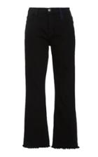Current/elliott The Kick Cotton-linen Cropped Jeans