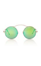 Spektre Met-ro Green Round-frame Stainless Steel Sunglasses