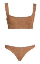 Hunza G Metallic Textured Cropped Bikini