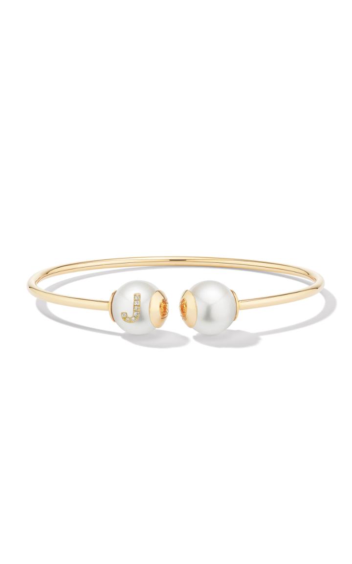 Moda Operandi W.rosado 18k Yellow Gold Pearl Id Letter Bracelet