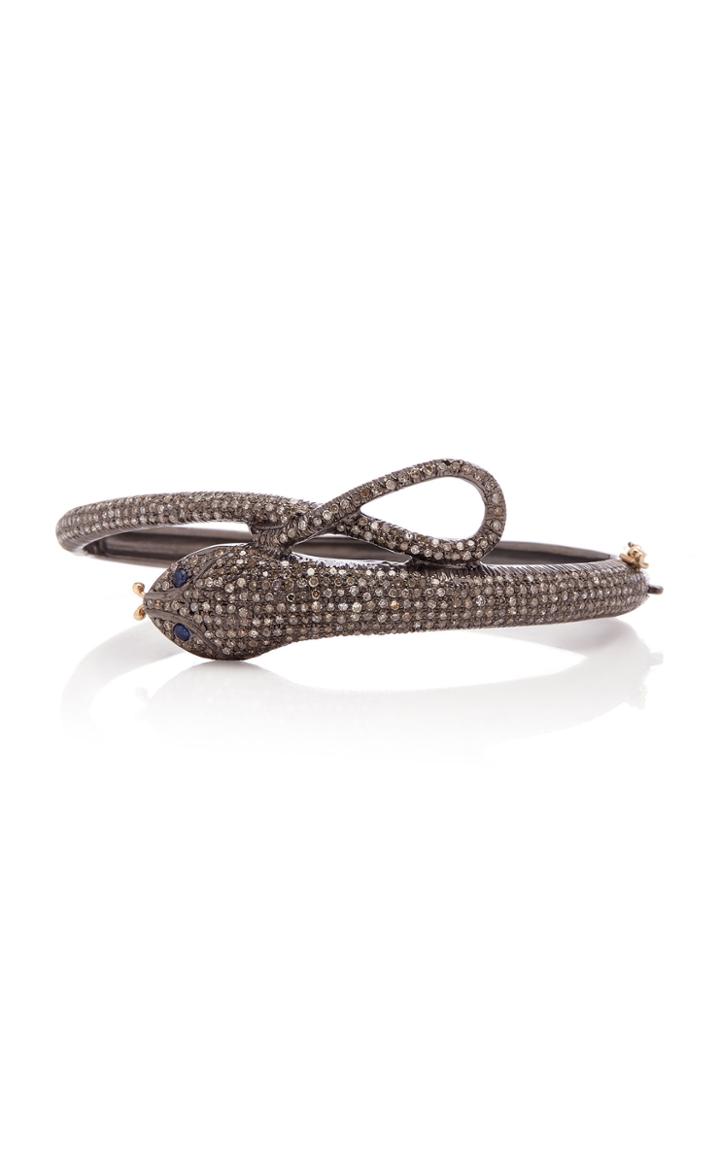 Sanjay Kasliwal Silver Diamond And Sapphire Bracelet