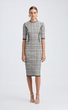 Moda Operandi Oscar De La Renta Short Sleeved Stretch Cotton-blend Midi Dress