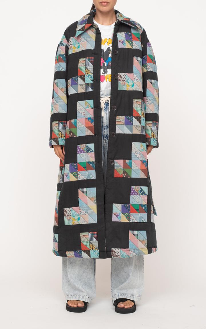 Moda Operandi Sea Tilia Patchworked Quilted Cotton Coat