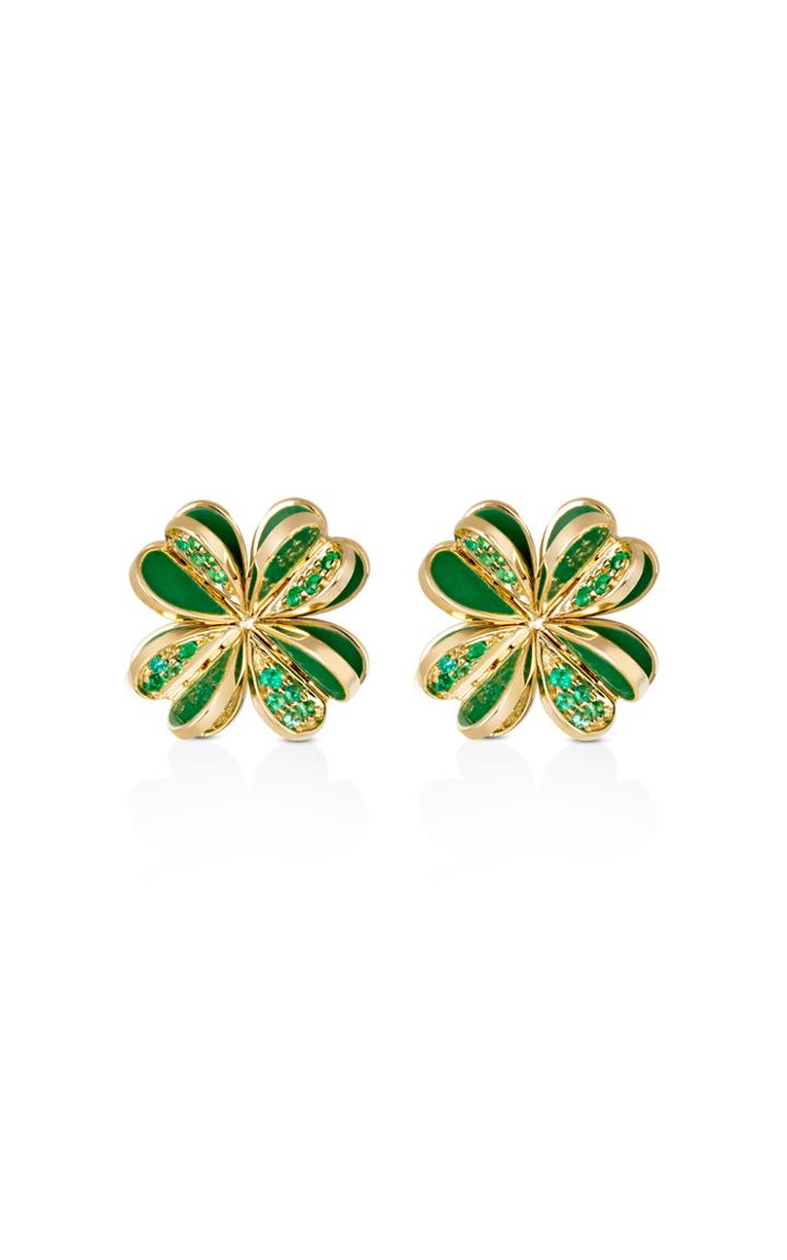 Moda Operandi Aisha Baker Lucky You Emerald Earrings