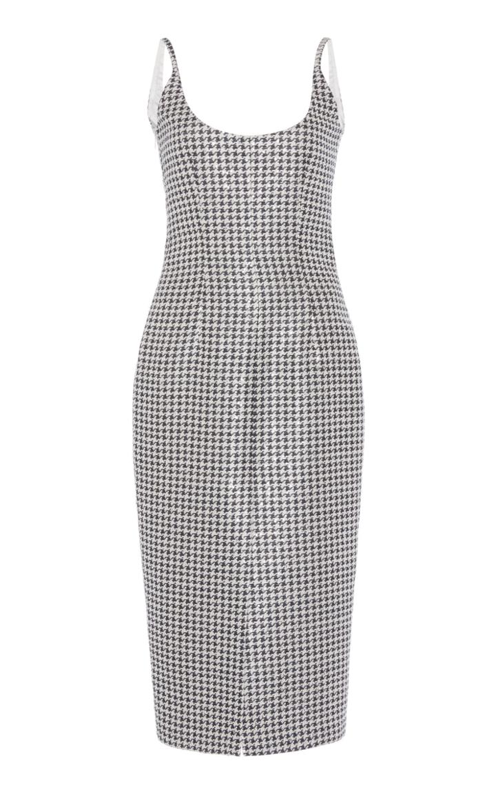 Moda Operandi Alessandra Rich Pied De Poule Sequined Jacquard Dress Size: 38
