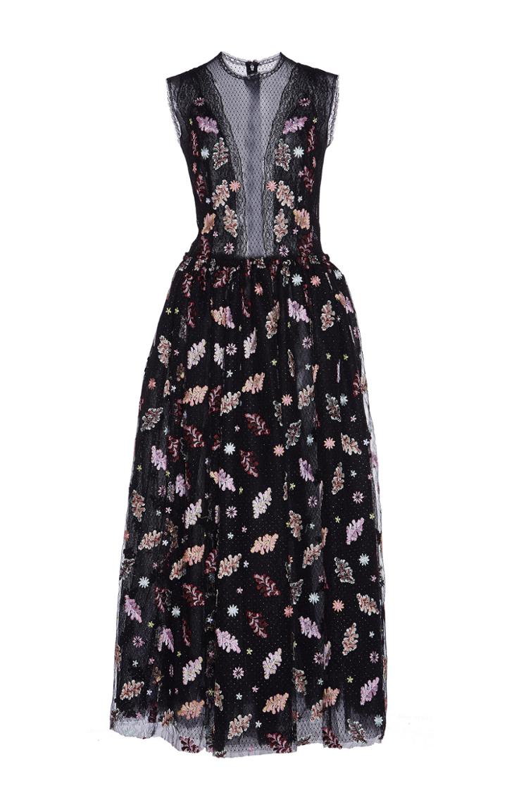 Costarellos Romantic Embroidered Dress