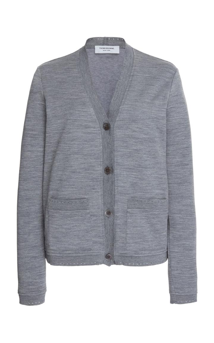 Thom Browne Fitted Cotton-silk Blend Cardigan