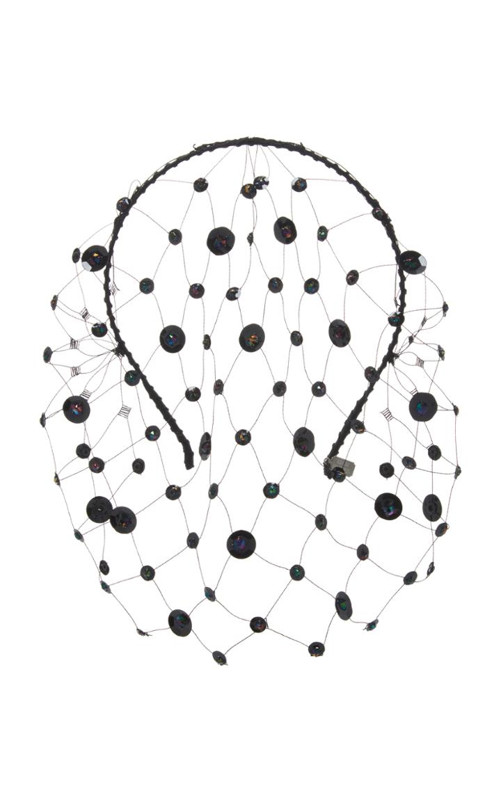 Gigi Burris Raven Embellished Veil Headband