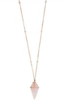 Moda Operandi Jacquie Aiche 14k Rose Gold Rose Quartz Pendulum Necklace