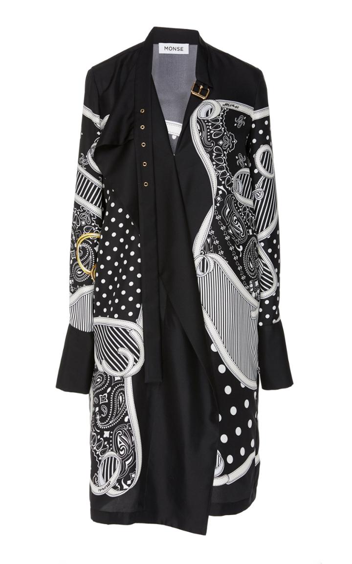 Monse Pluto Belted-collar Silk Shirt Dress