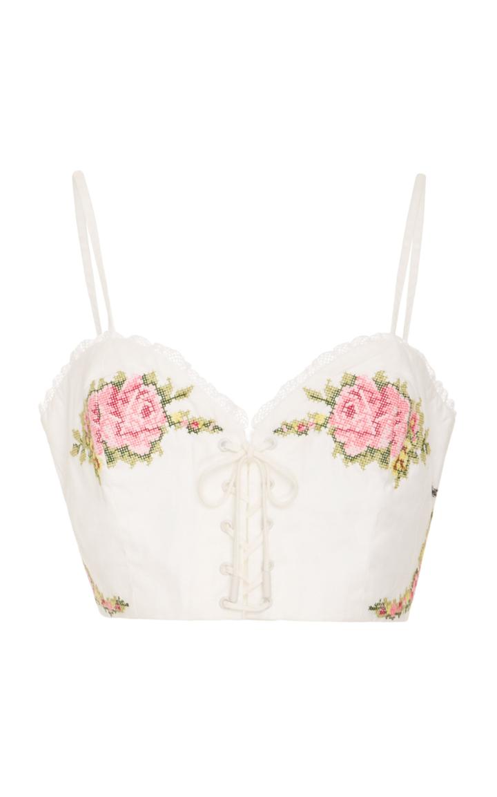 Alice Mccall What A Flirt Lace-up Cropped Top