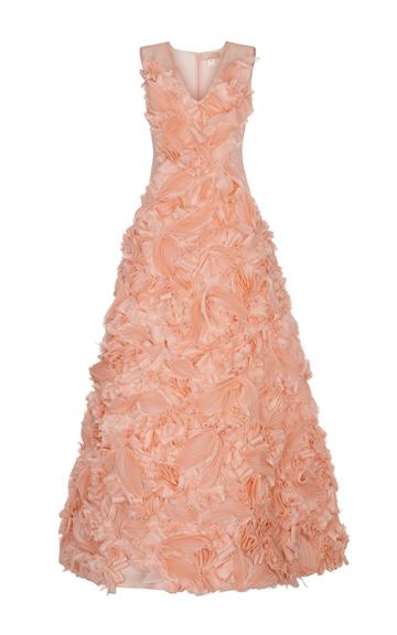 Ruban Floral Embroidered Organza Gown