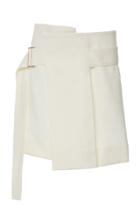 Victoria Beckham Belted Cotton-blend Mini Wrap Skirt