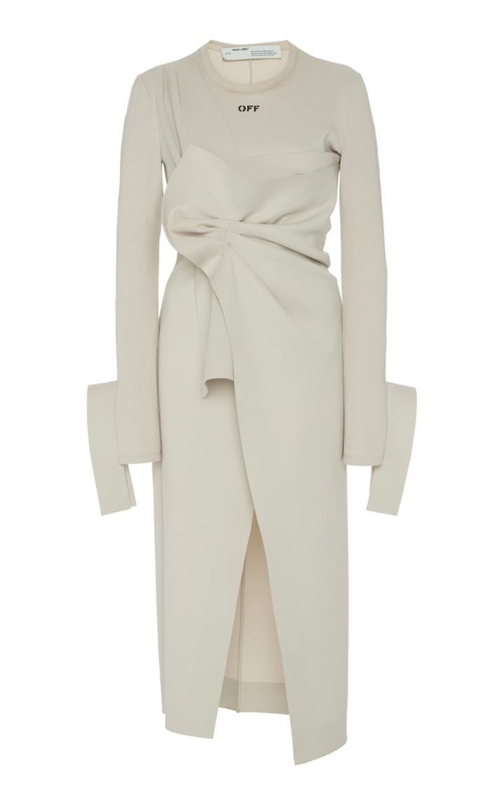 Off-white C/o Virgil Abloh Logo-printed Wrap Midi Dress