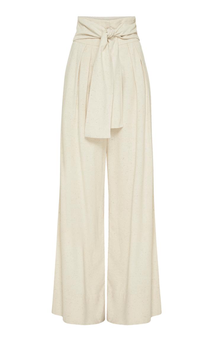 Moda Operandi St. Agni Kisho Belted Silk Wide-leg Trousers