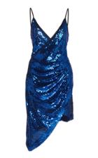 David Koma Ruched Sequin Strappy Dress