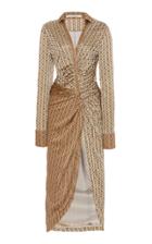 Jonathan Simkhai Chain Jaquard Asymmetric Front Slit Dress