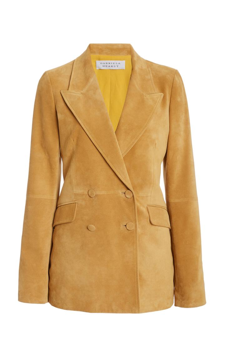 Moda Operandi Gabriela Hearst Angela Suede Double-breasted Blazer