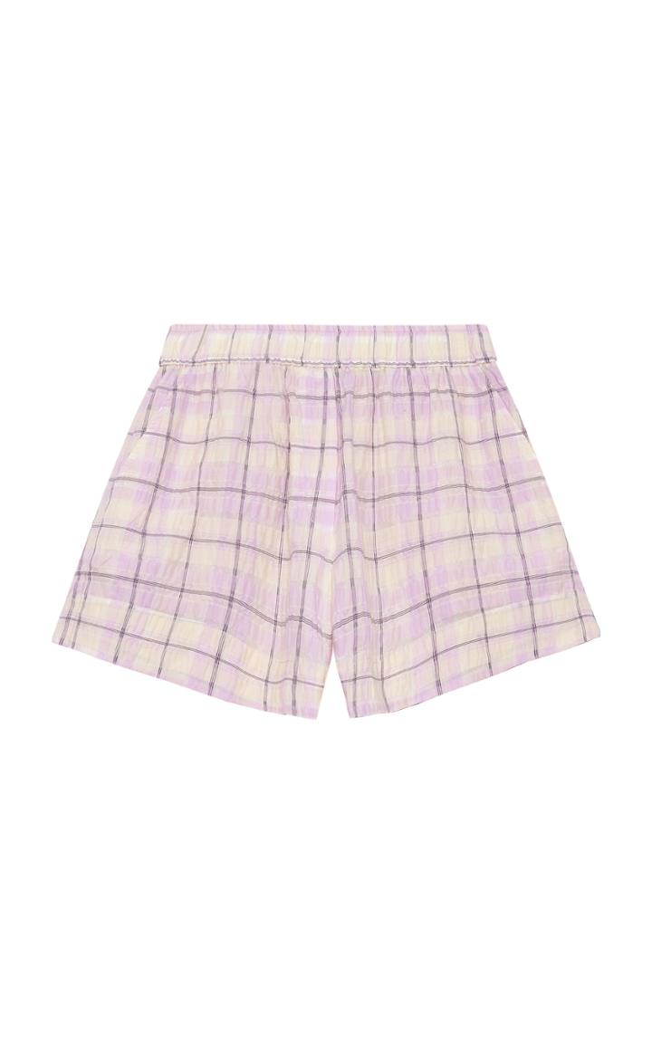 Moda Operandi Ganni Seersucker Check Mini Shorts