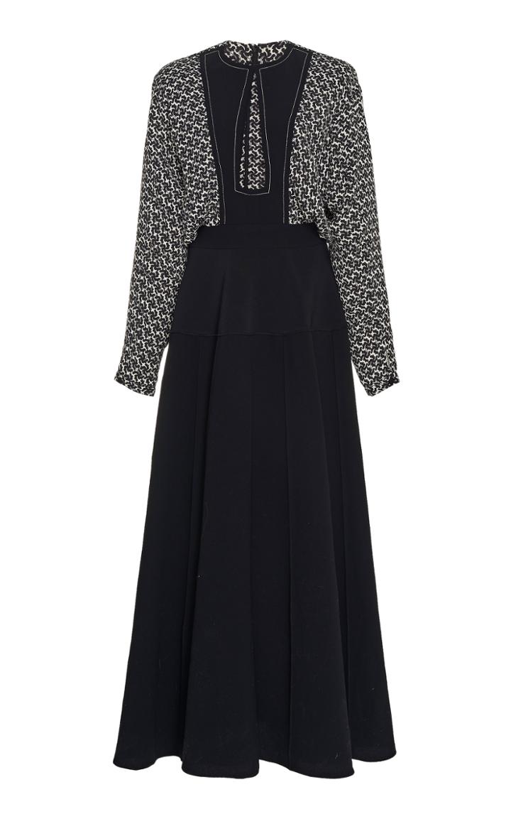 Derek Lam Printed Pleated Crepe Maxi Dress