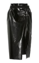 Daniele Carlotta Vinyl Midi Skirt With Front Slit