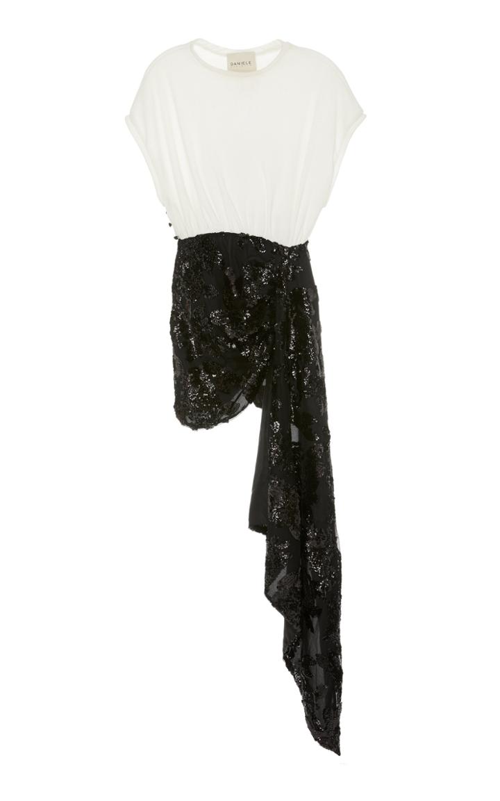 Daniele Carlotta Asymmetrical Sequin Skirt Dress