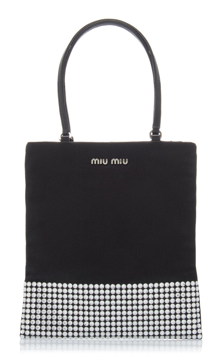 Miu Miu Raso-embellished Satin Mini Top Handle Bag