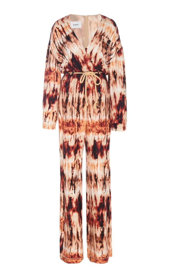 Nanushka Jax Tie-dye Cupro Wrap Jumpsuit