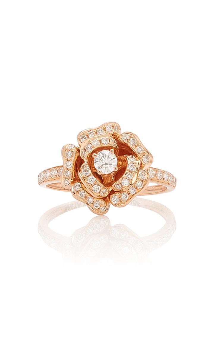 Anita Ko 18k Rose Gold And Diamond Ring Size: 5.5
