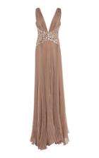 Roberto Cavalli Embellished Pleated Gown