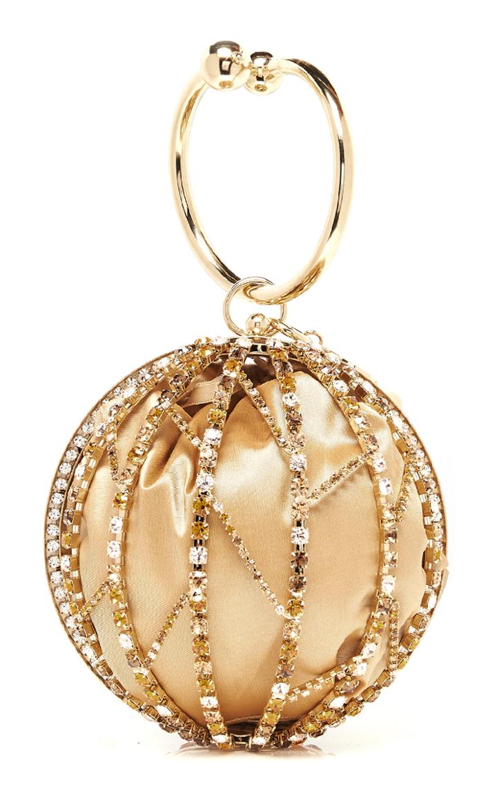 Rosantica Alice Crystal-embellished Gold-tone Top Handle Bag