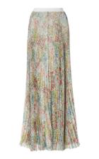 Giambattista Valli Floral-print Pleated Silk-chiffon Maxi Skirt