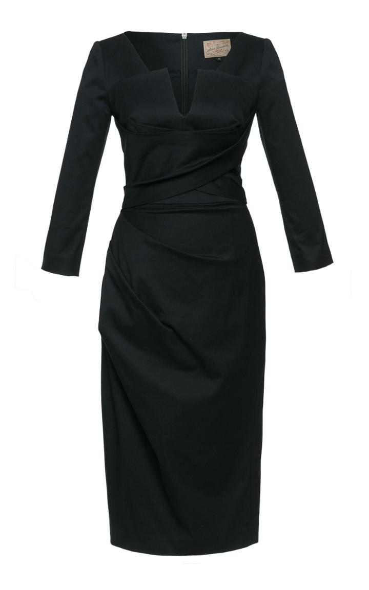 Lena Hoschek Credit Gathered Stretch Cotton-blend Midi Dress