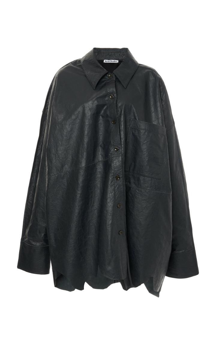 Moda Operandi Acne Studios Lizeth Oversized Distressed Leather Shirt